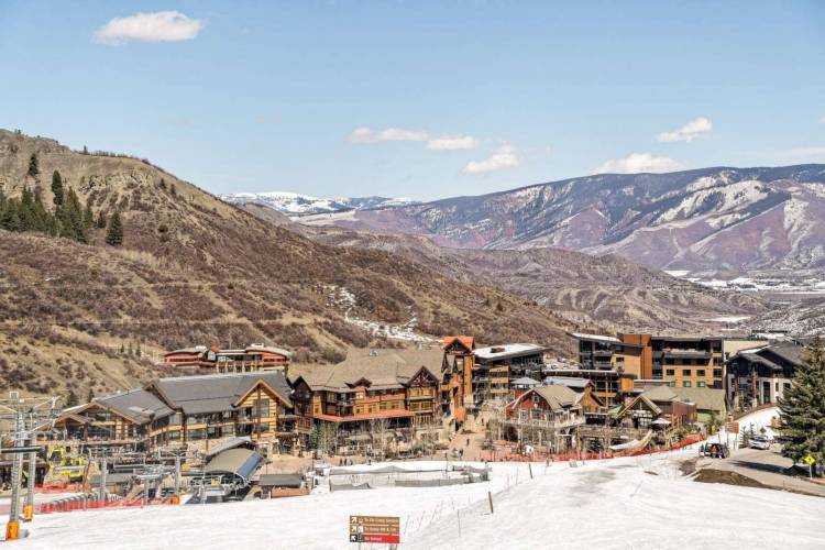 Snowmass Base Village offers the Fanny Hill Ski Lift, Elk Camp Gondola and many shops and restaurants